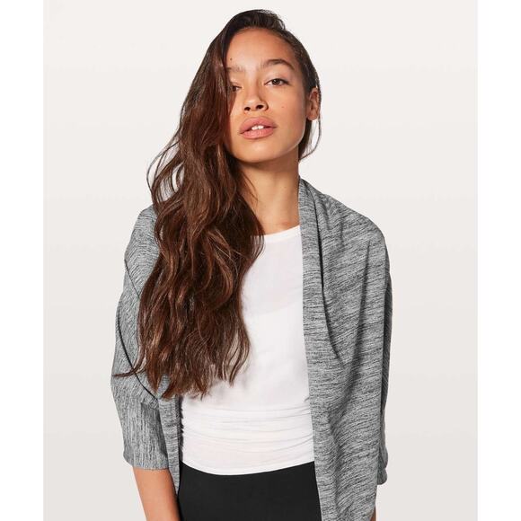 Lululemon Vinyasa Scarf Rulu Space Dye Camo Seal Grey Deep Coal Snap Wrap NWOT - Picture 8 of 10